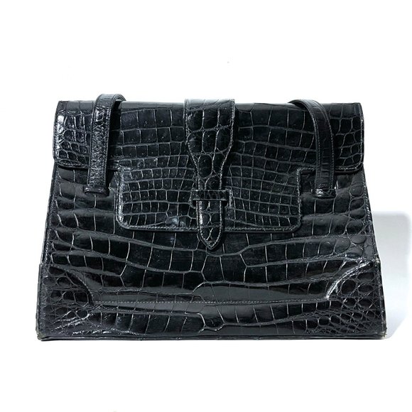 Saks Fifth Avenue Vintage 1960s Alligator Purse - Made in France - Picture 3 of 17